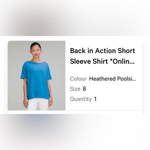 Back in Action size 8, short sleeve shirt